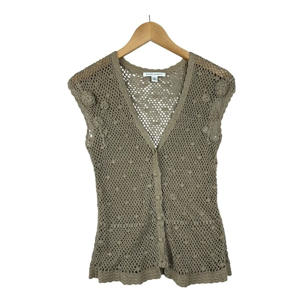 Banana Republic Knitted Short Sleeve Top size‎ Small Tan